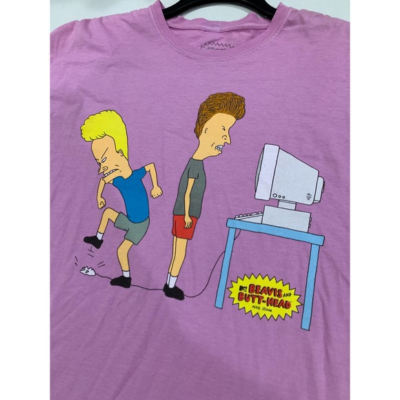 Beavis and Butt-Head Graphic Classic Tee in Pink Size L/XL - Picture 8 of 11